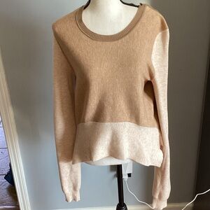 EUC TOME Collective Elegant Tan and Cream Women's Sweater